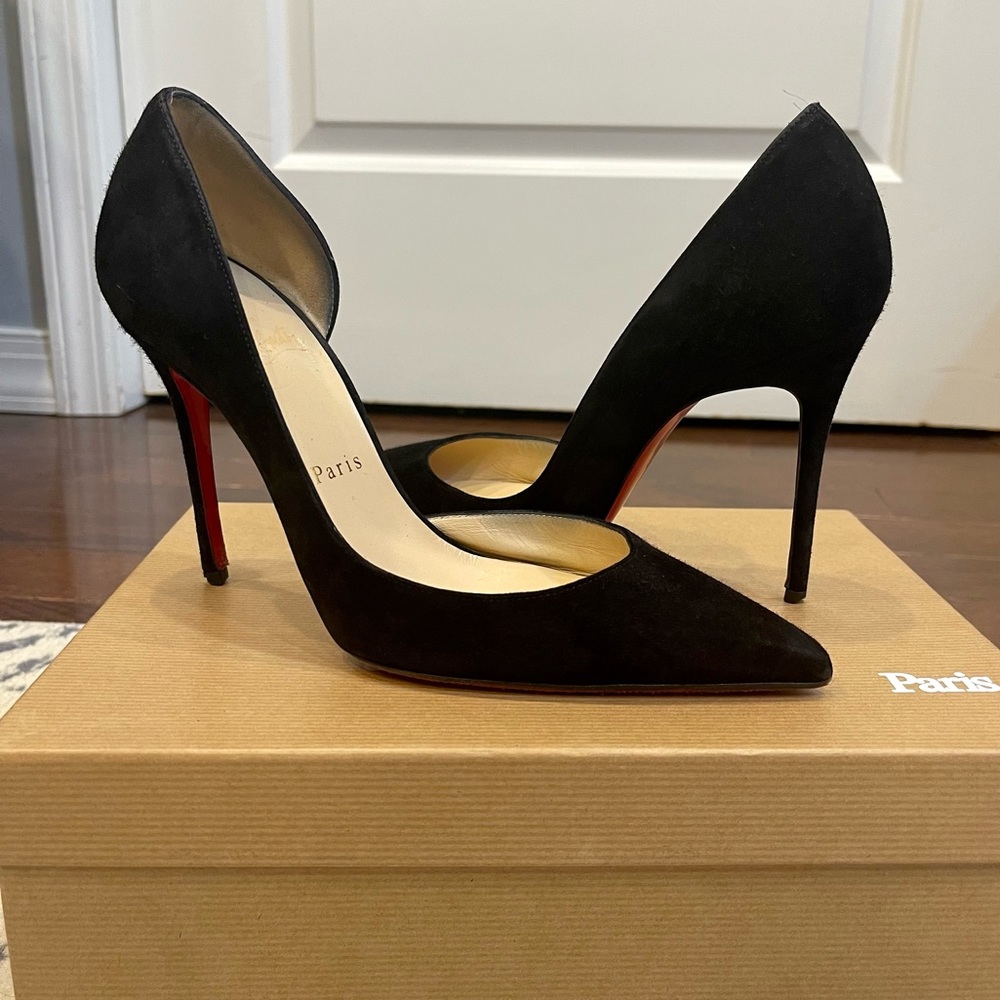 Christian Louboutin Iriza Women’s Black Suede Stiletto Heels Size 38